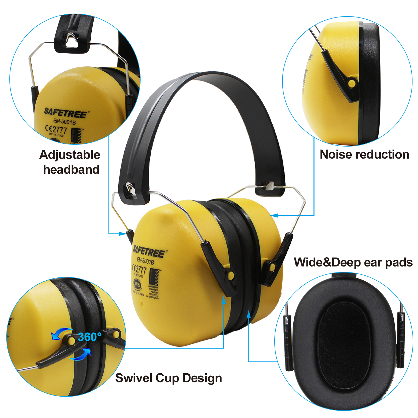 Safetree CE En 352-1: 2002 Fol - Earmuffs Foldable ulasan dan harga