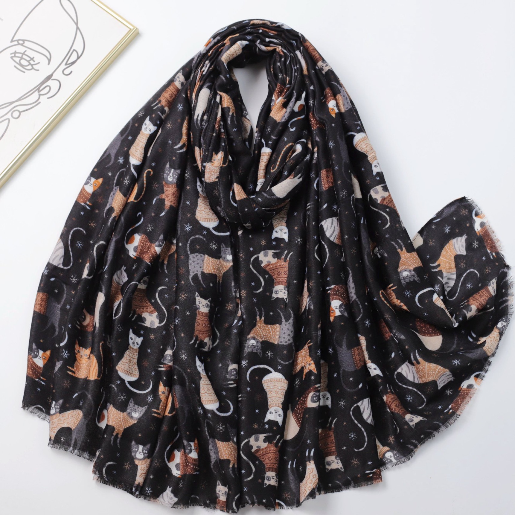 Women's Lovely Cartoon Playful - Shawl Wrap Winter ulasan dan harga