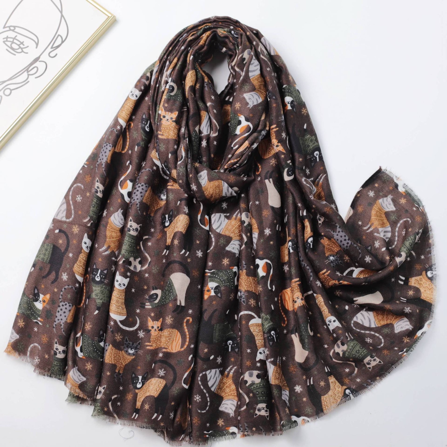 Women's Lovely Cartoon Playful - Shawl Wrap Winter ulasan dan harga