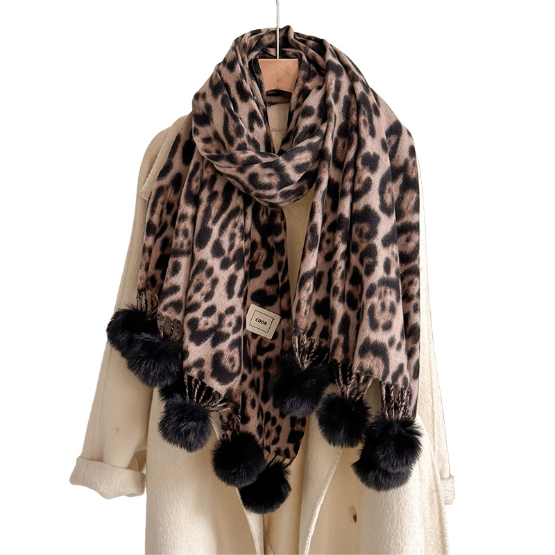 New Luxury Winter Leopard Two- - Cashmere Pashmina Wrap ulasan dan harga
