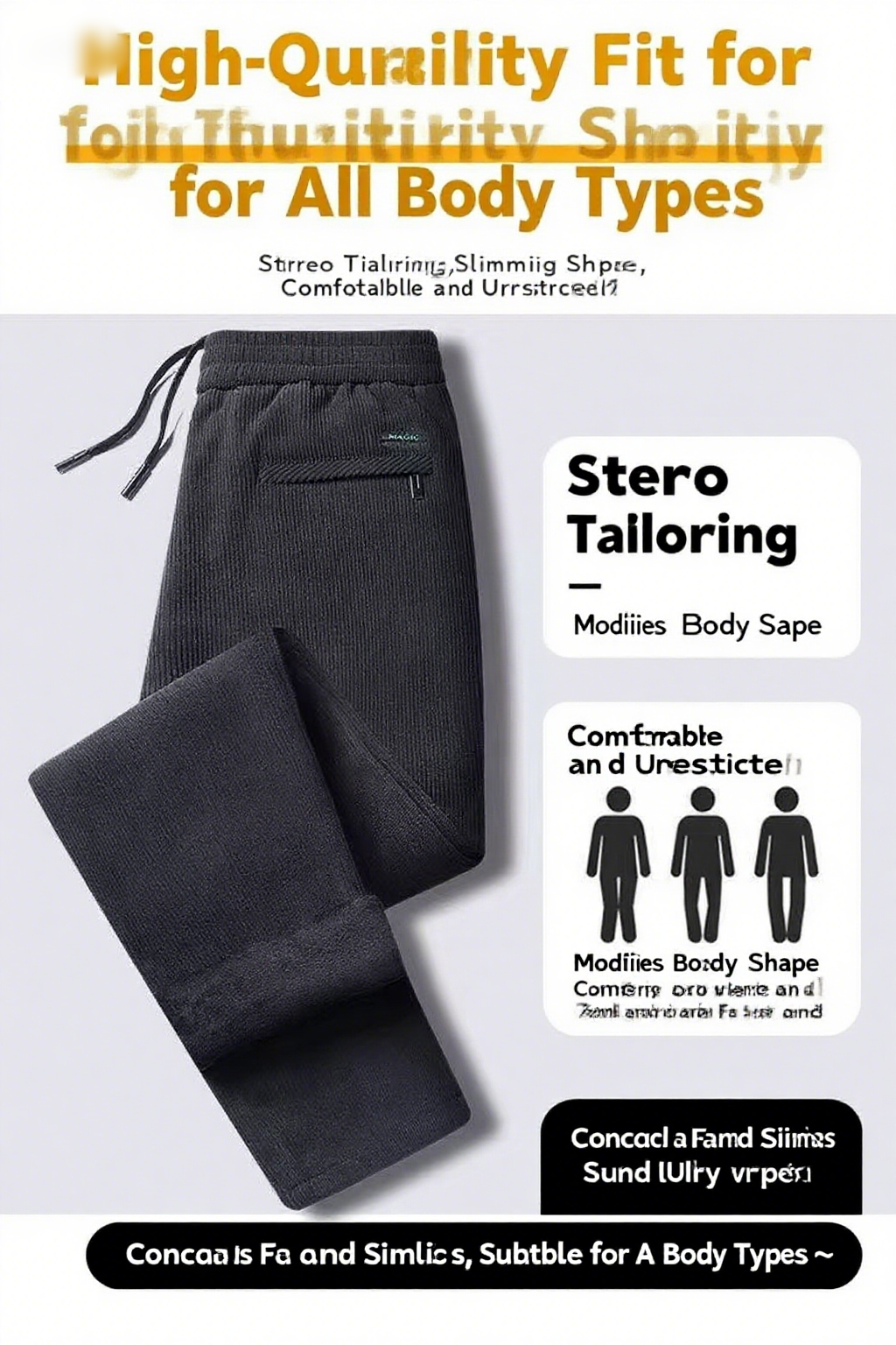 Black gray men's corduroy and  - Corduroy Pant Warm ulasan dan harga
