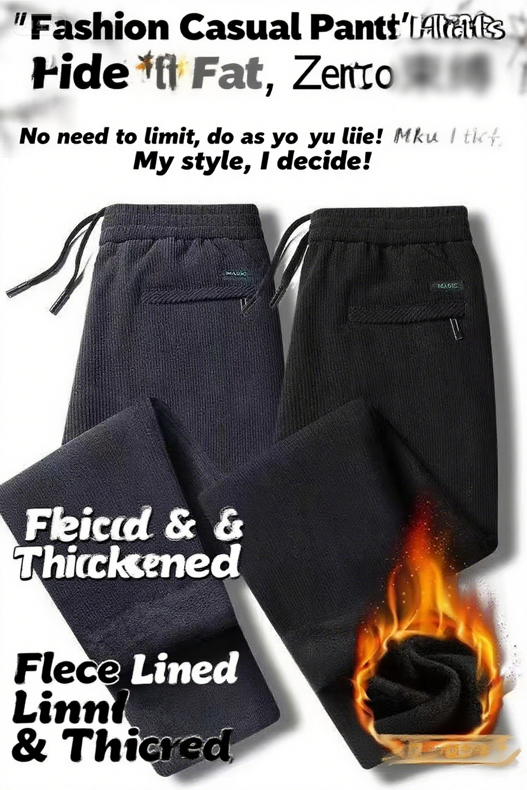 Black gray men's corduroy and  - Corduroy Pant Warm ulasan dan harga