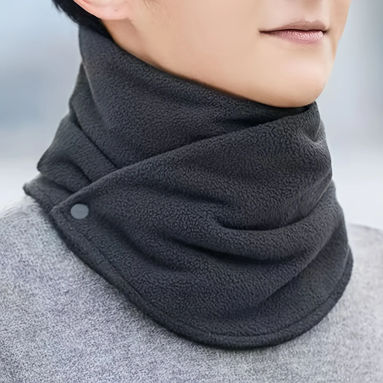 Classic Solid Color Snap Neck  - Neck Gaiter Fleece ulasan dan harga
