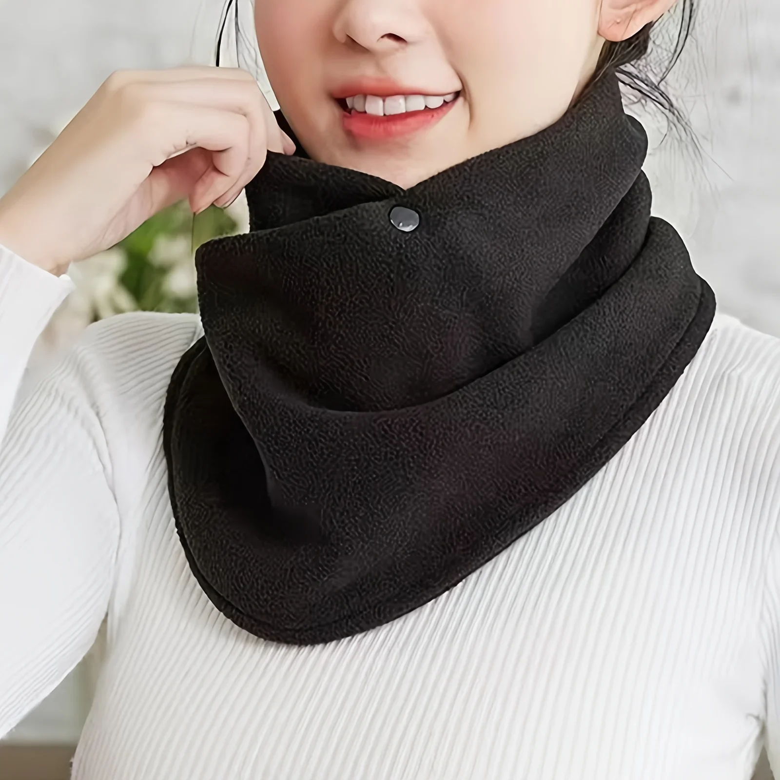 Classic Solid Color Snap Neck  - Neck Gaiter Fleece ulasan dan harga