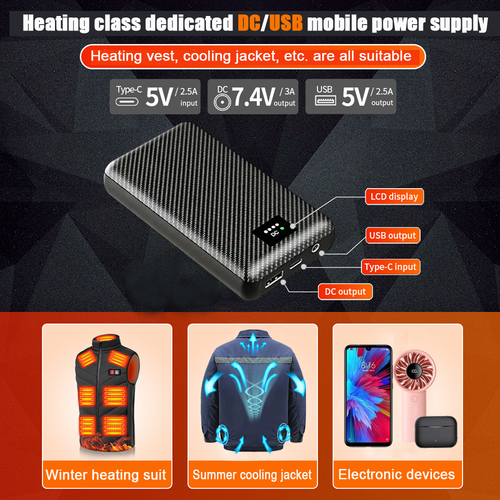 Ranwomen 30000/40000mAh Powerb - Heated Vest Battery ulasan dan harga