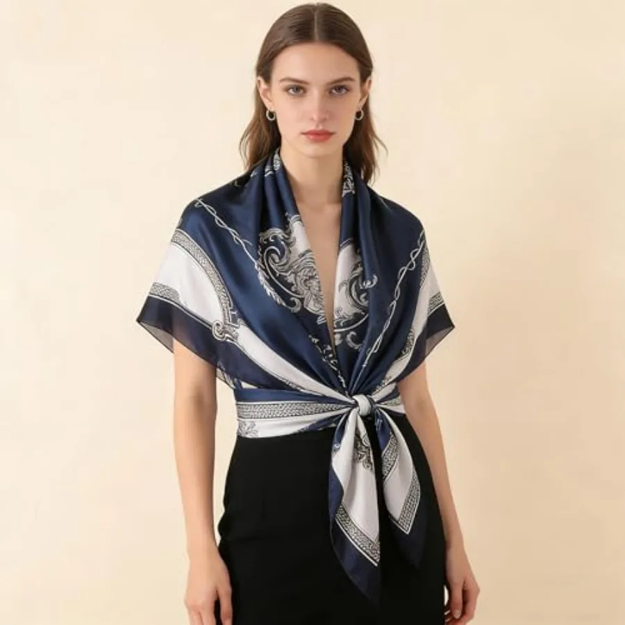 Silk Scarf Mulberry Silk Fashi - Shawl Wrap Winter ulasan dan harga