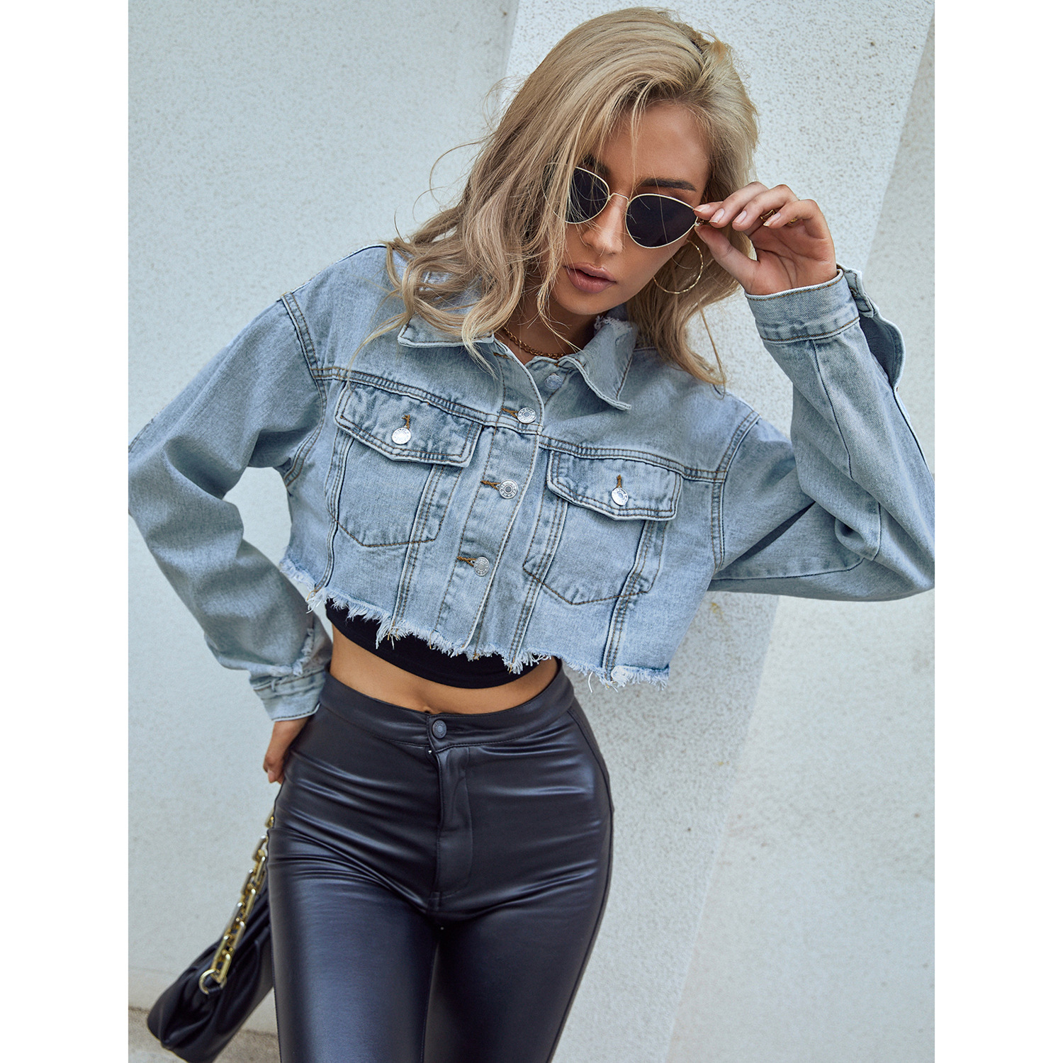 Women Denim Coats Solid Short  - Down Jacket Packable ulasan dan harga