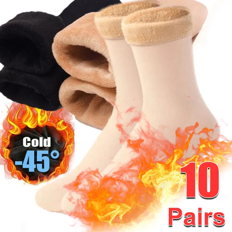 1-10Pairs Winter Warm Socks So - Thermal Sock Wool ulasan dan harga
