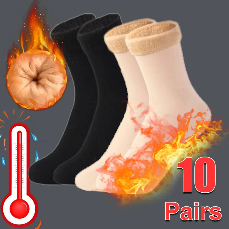 1-10Pairs Winter Warm Socks So - Thermal Sock Wool ulasan dan harga