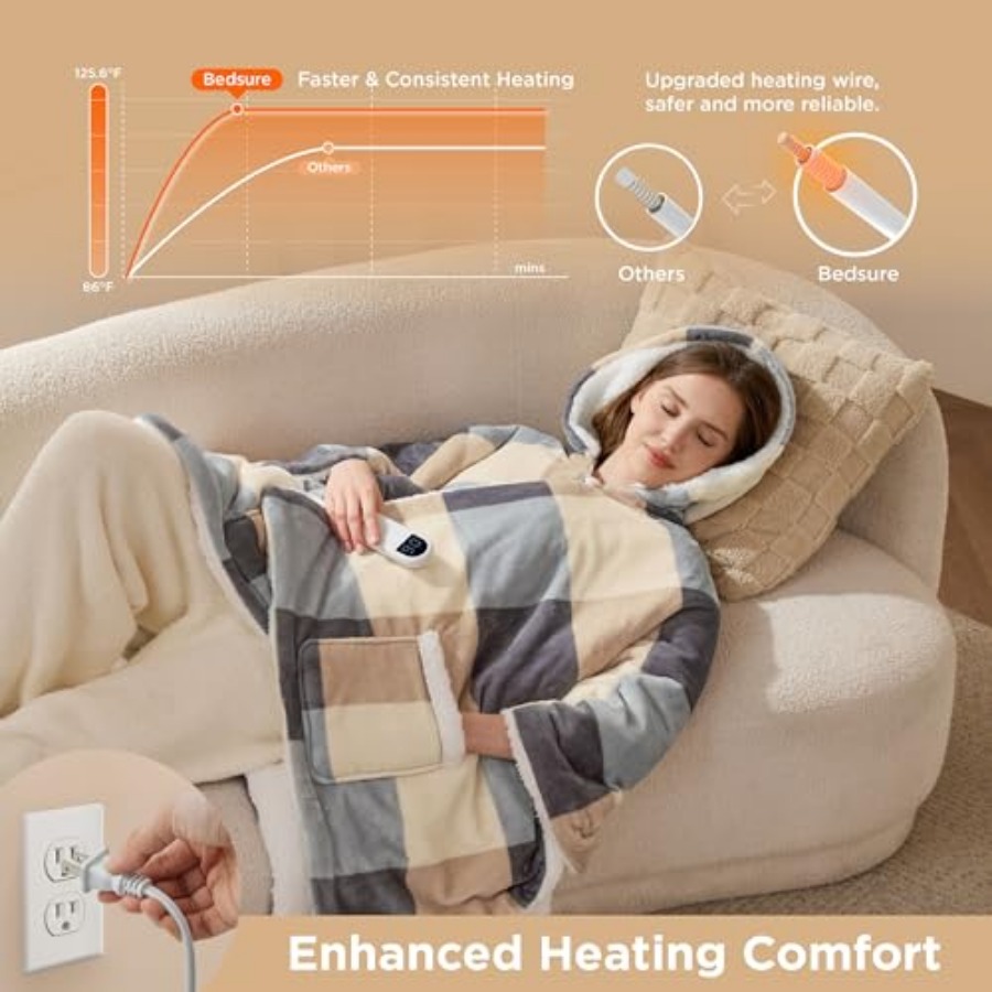 Heated Blanket Wearable Shawl  - Shawl Wrap Winter ulasan dan harga
