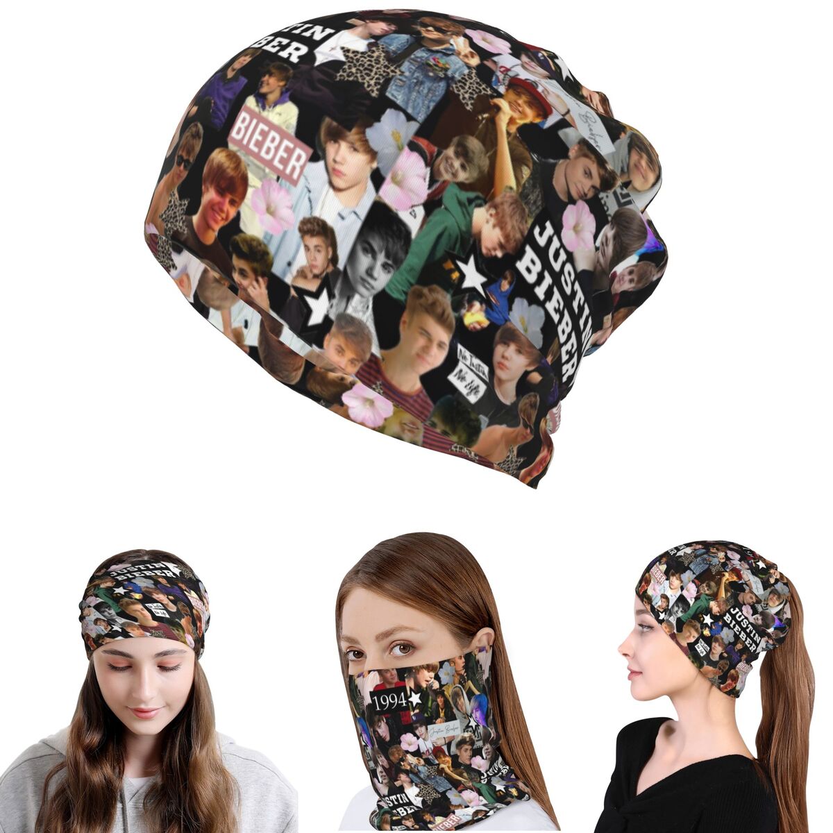 Justin Bieber Bandana Neck Cov - Knit Beanie Hat Warm ulasan dan harga