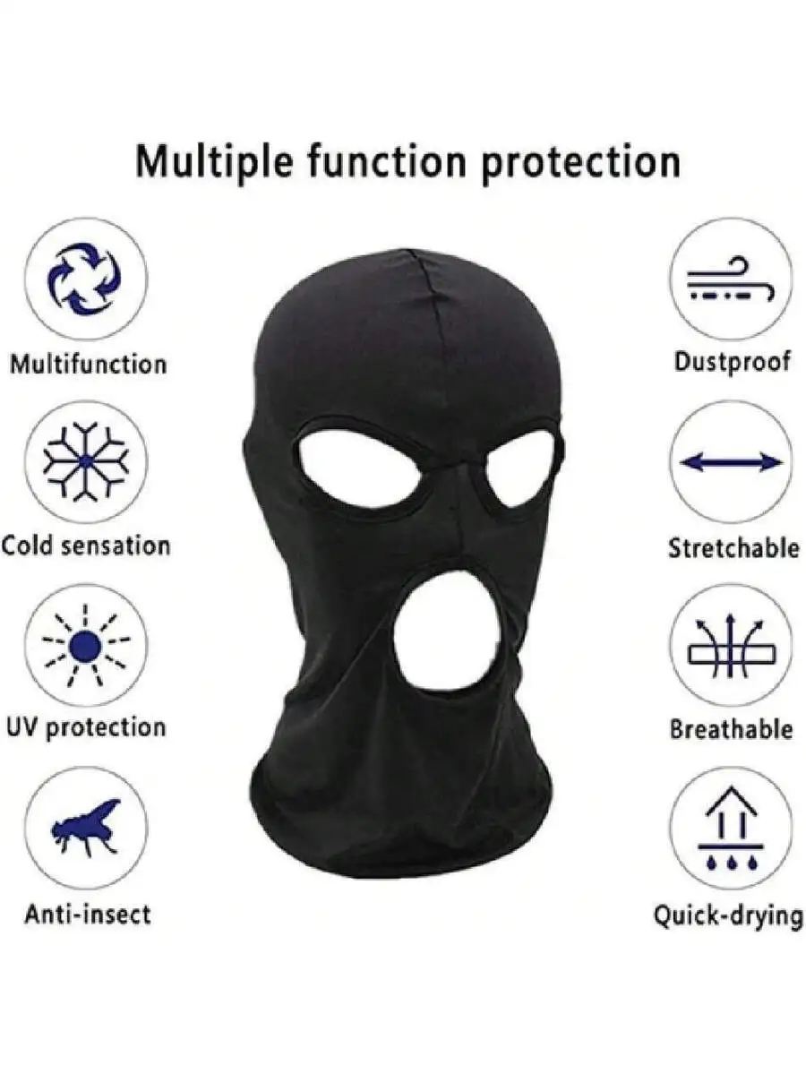 3 Hole Black Balaclava Face Ma - Balaclava Ski Mask ulasan dan harga