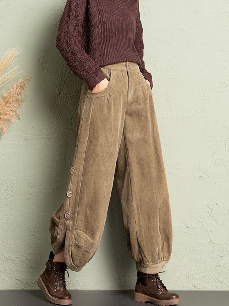 Korean Corduroy Women Pants Fa - Corduroy Pant Warm ulasan dan harga