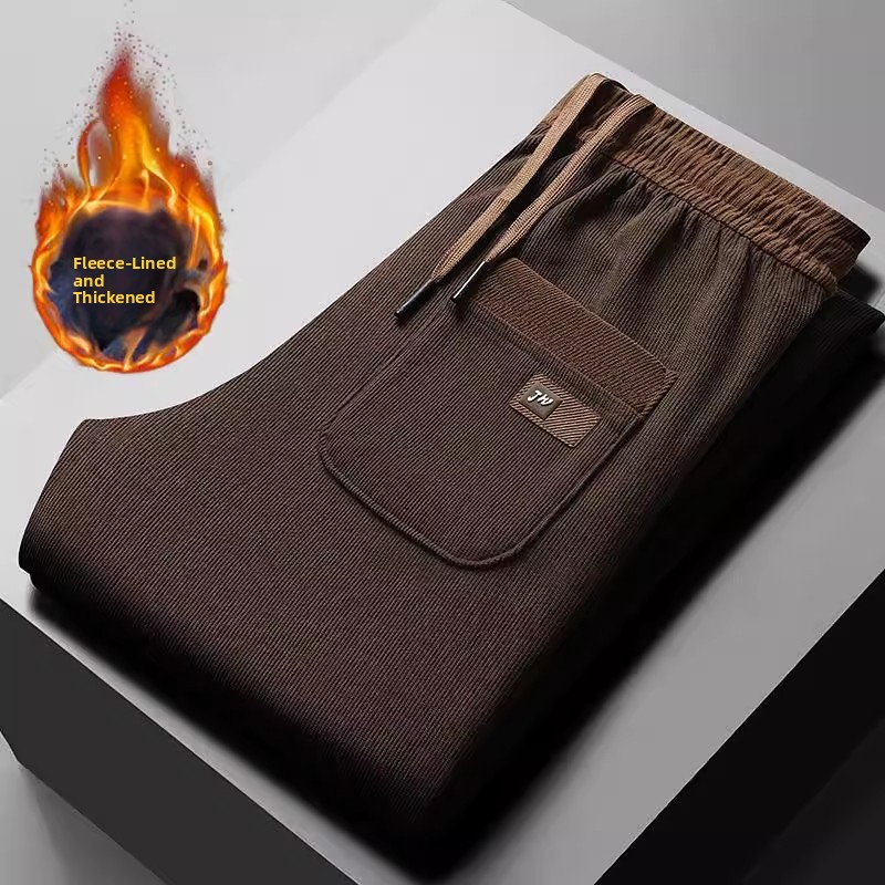 Men's Casual Fleece Lined Thic - Corduroy Pant Warm ulasan dan harga