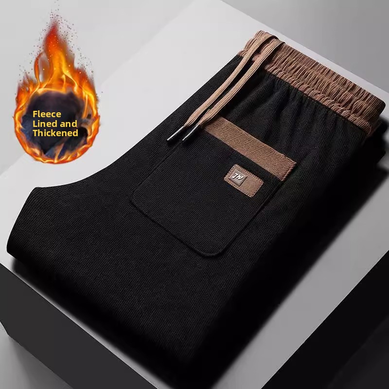 Men's Casual Fleece Lined Thic - Corduroy Pant Warm ulasan dan harga