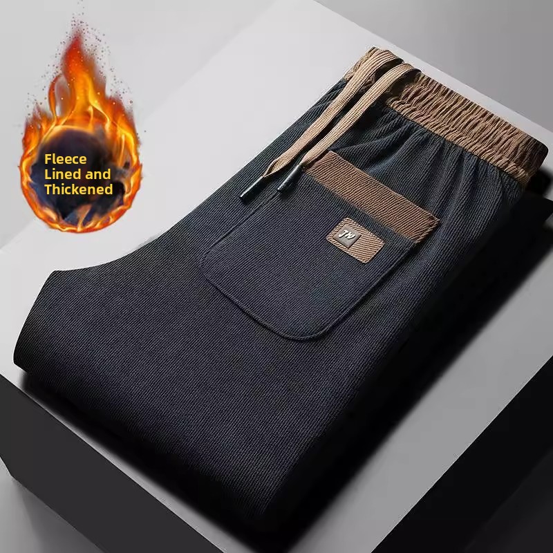 Men's Casual Fleece Lined Thic - Corduroy Pant Warm ulasan dan harga