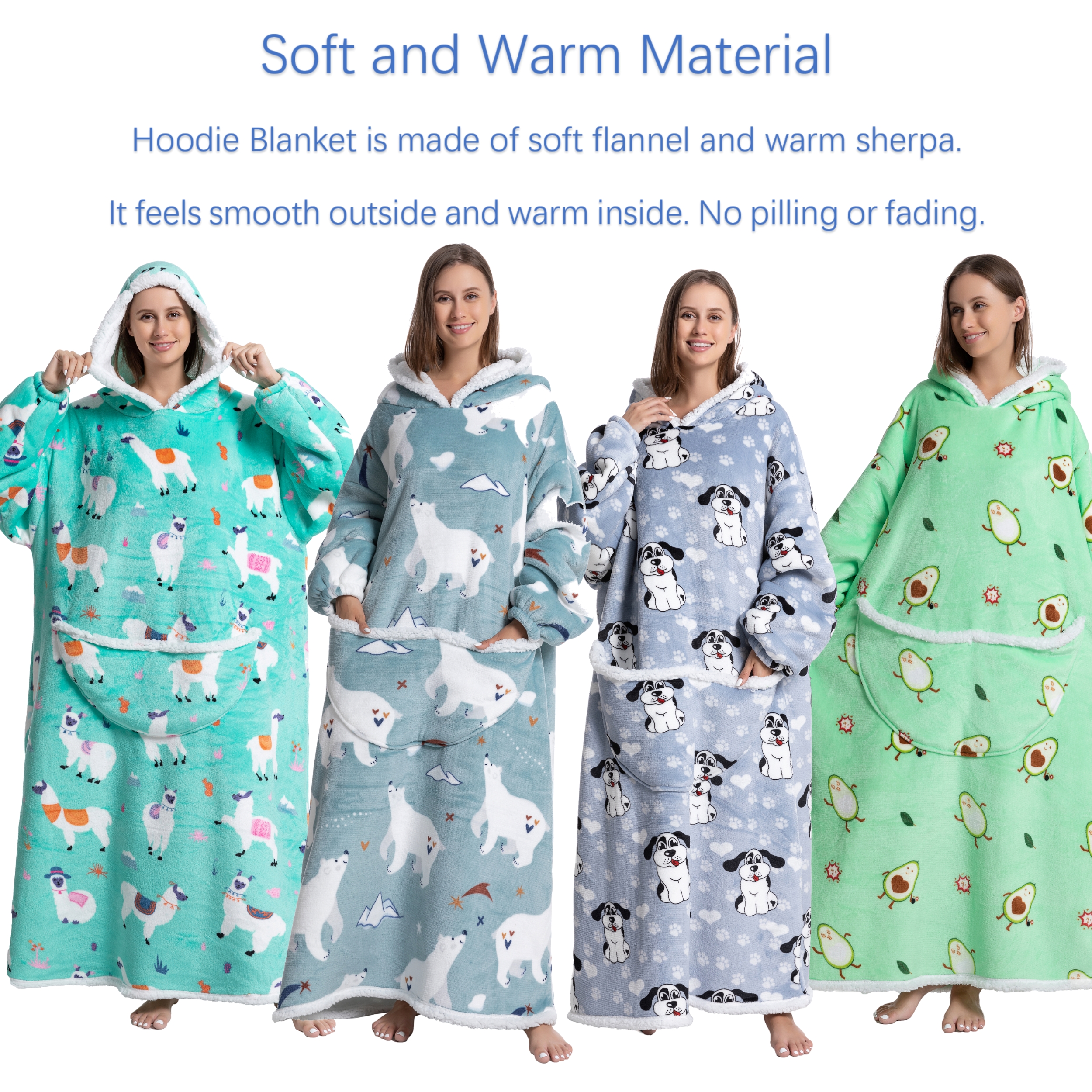 Oversized Wearable Blanket Coz - Sherpa Hoodie Fleece ulasan dan harga